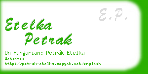 etelka petrak business card
